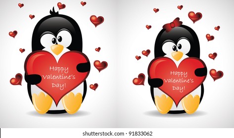 Valentine's Greeting Penguins