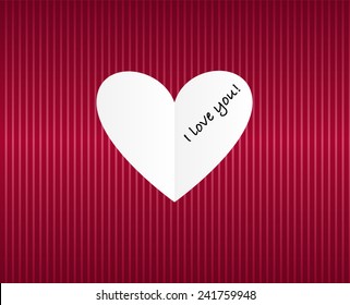 Valentines greetings card with heart 