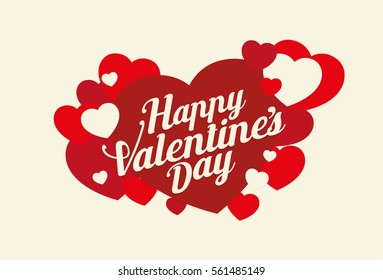 Valentines greetings design with happy valentines day - Illustration