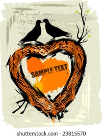 Valentine's grunge background