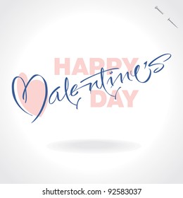 valentines hand lettering - handmade calligraphy; scalable and editable vector illustration;