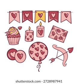 Valentines Handdraw Clipart Cards Padrões