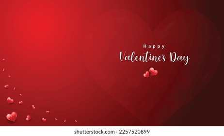 San Valentín. Feliz día de San Valentín. Ilustración de diseño vectorial del día de San Valentín. Día de San Valentín con fondo rojo