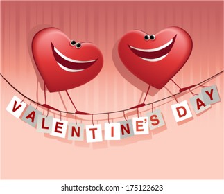 Valentine's happy  hearts