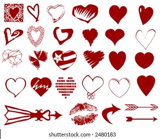 Valentines harts and arrows