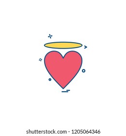 valentine's heart angle icon vector design