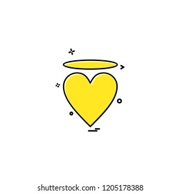valentine's heart angle icon vector design