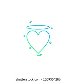 valentine's heart angle icon vector design