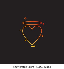 valentine's heart angle icon vector design