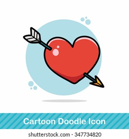 valentines heart arrow doodle