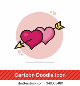 valentines heart arrow doodle