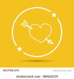 valentines heart arrow doodle