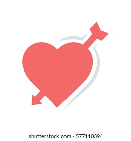 valentines heart arrow red icon