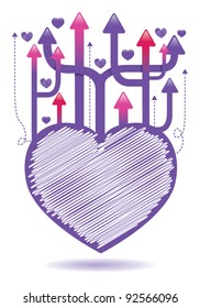 valentines heart with arrows 1