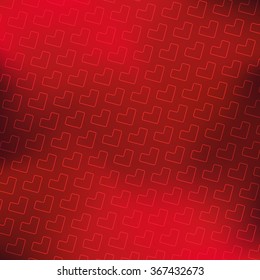 Valentine`s heart background, red linear heart pattern