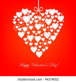 valentines heart background vector illustration