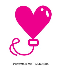 Valentine's heart balloon icon