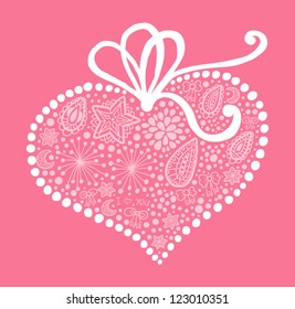 valentines heart with bow