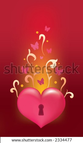 Valentine's heart with butterflies