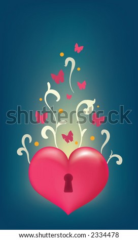Valentine's heart with butterflies