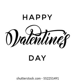 Valentines heart calligraphy text for greeting card with black font on white background. Valentines day 14 February love vector congratulation design