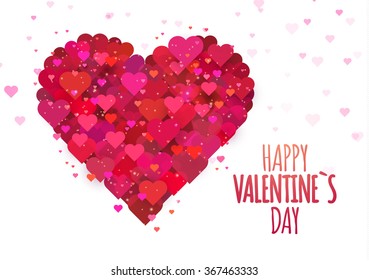 Valentine`s heart card. Vector illustration.