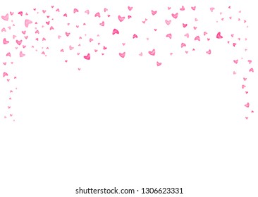 Valentines heart confetti , Vector symbols of love  for Women's, Mother's, Valentine's Day,pink hearts on white background