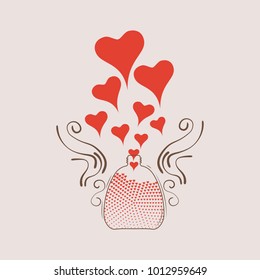 Valentines heart. Decorative heart background with lot of valentines hearts. Vector illustration.