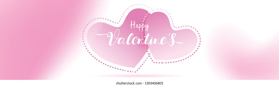 Valentines heart. Decorative pink background with hearts and loves. copy space for text design. cute and sweet banner