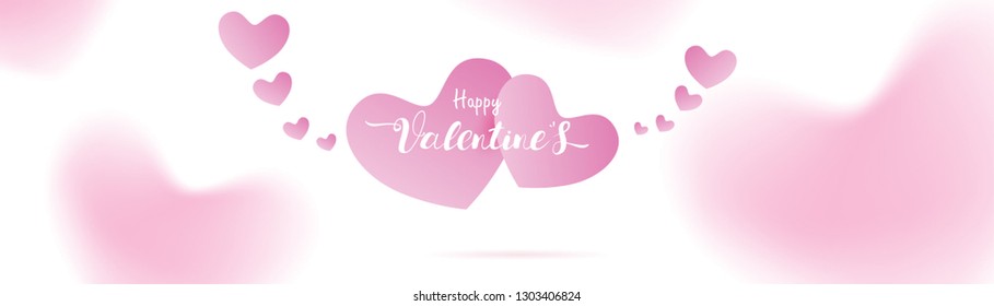 Valentines heart. Decorative pink background with hearts and loves. copy space for text design. cute and sweet banner