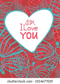 Valentines heart frame on abstrac background. Template for greeting cards and holiday decorations. Valentines Day illustration.