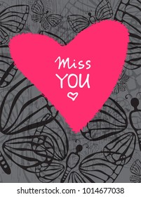 Valentines heart frame on abstract background. Template for greeting cards and holiday decorations. Valentines Day illustration.