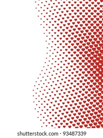 valentines heart halftone background in vector