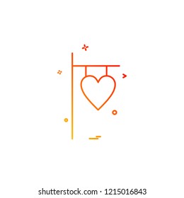 valentine's heart icon vector design