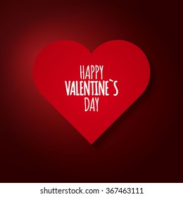 Valentine`s heart isolated on dark background. Vector illustration.