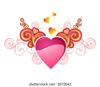 valentine's heart with love / vector layers are separated