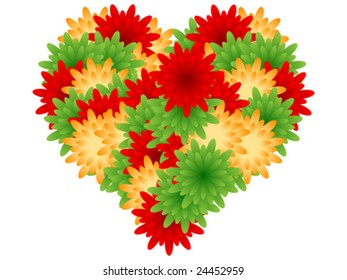 valentine's heart made of flower