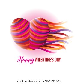 Valentine's heart made of ribbons. EPS 10 vector