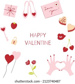 Valentine's heart motif vector icon illustration decoration love lover