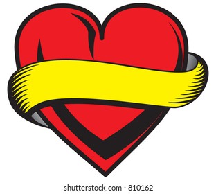 Valentine's heart with name banner wrapped around