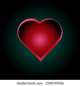 Valentines heart on black background. Gradient. Element for  create romantic design children's things, wrapping paper, wallpaper, greeting cards,  invitations of the wedding, birthday, Valentine's Day