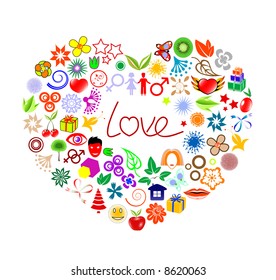 valentines heart on white, vector