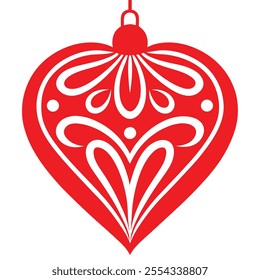 valentine's heart ornament vector elements set