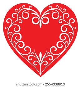 valentine's heart ornament vector elements set