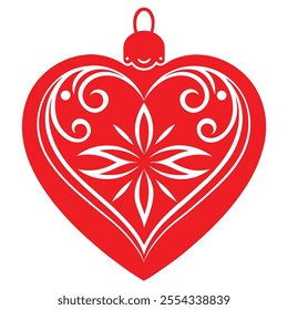 valentine's heart ornament vector elements set