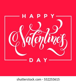 Valentines heart pattern background for greeting card calligraphy text with white frame border font on red pink purple background. Valentines day 14 February love vector congratulation design