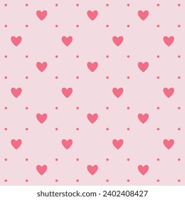 Valentine's heart seamless pattern, decorative wallpaper. simple vector heart icon. design for greeting cards, posters, social media, gift wrapping.