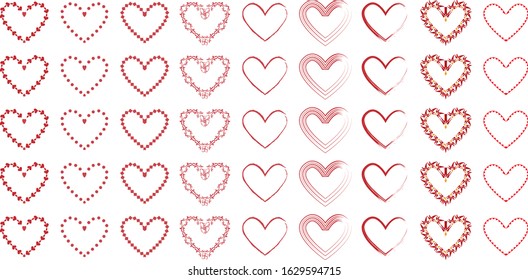 Valentine's heart shape designs set