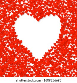 Valentines heart shape greeting cart. Love symbol isolated on white. Vector illustration