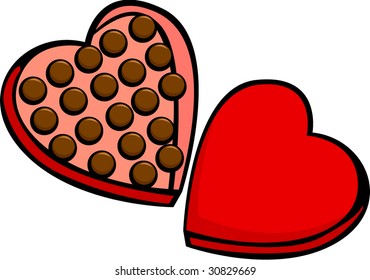 valentinas caja de chocolates en forma de corazón